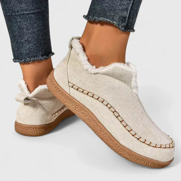 Women's Lined Slip-On Shoes with Moccasin Stitch
