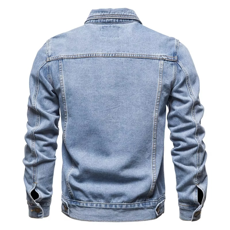 Men’s Slim Fit Vintage Denim Jacket Cotton Casual Motorcycle Style Coat
