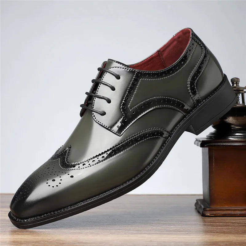 Arc Leather Wingtip Oxford Shoes