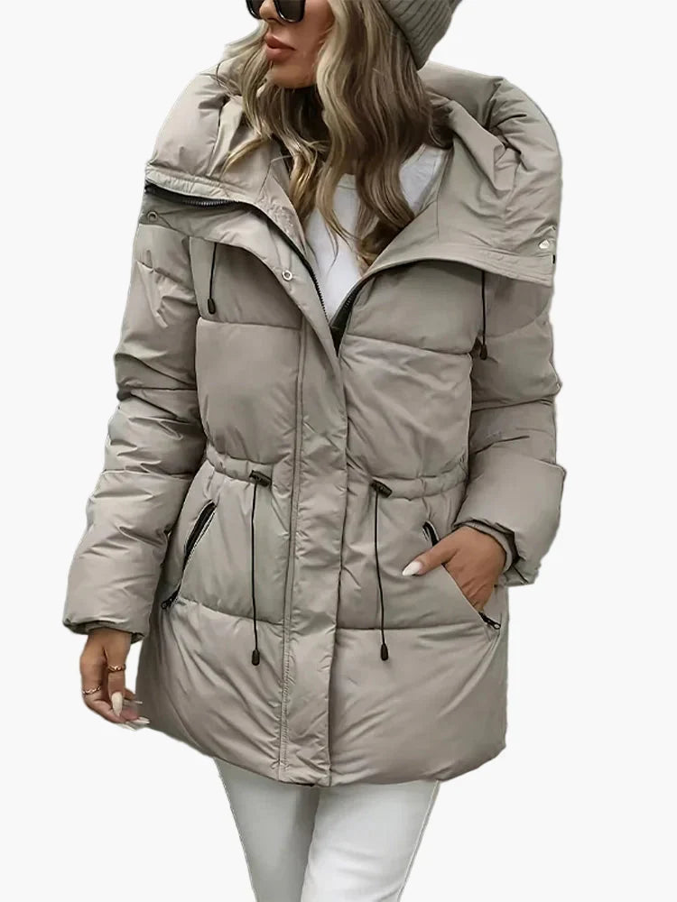 Women's Fitted Quilted Jacket with Hood