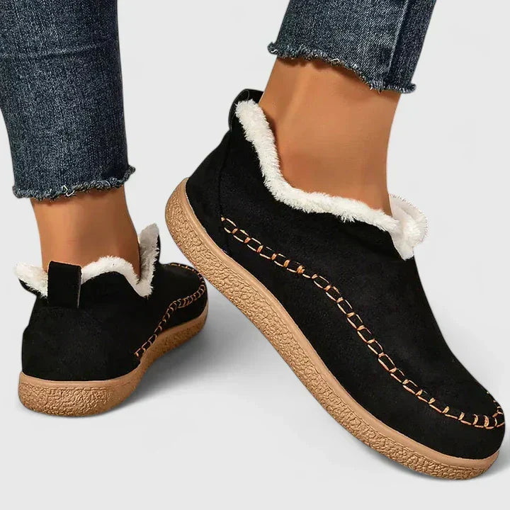Women's Lined Slip-On Shoes with Moccasin Stitch