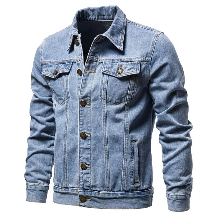 Men’s Slim Fit Vintage Denim Jacket Cotton Casual Motorcycle Style Coat