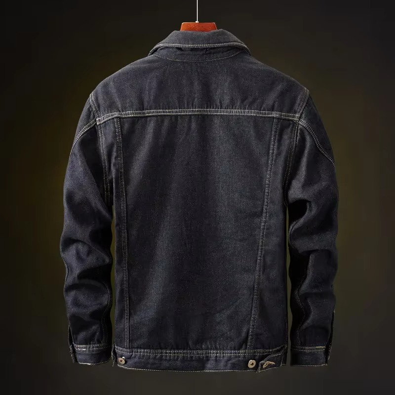 Winter Denim Jacket for Men Thick Fleece Lined Casual Cotton Outerwear