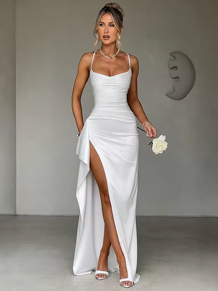 Francheska - Satin Elegant Maxi Dress