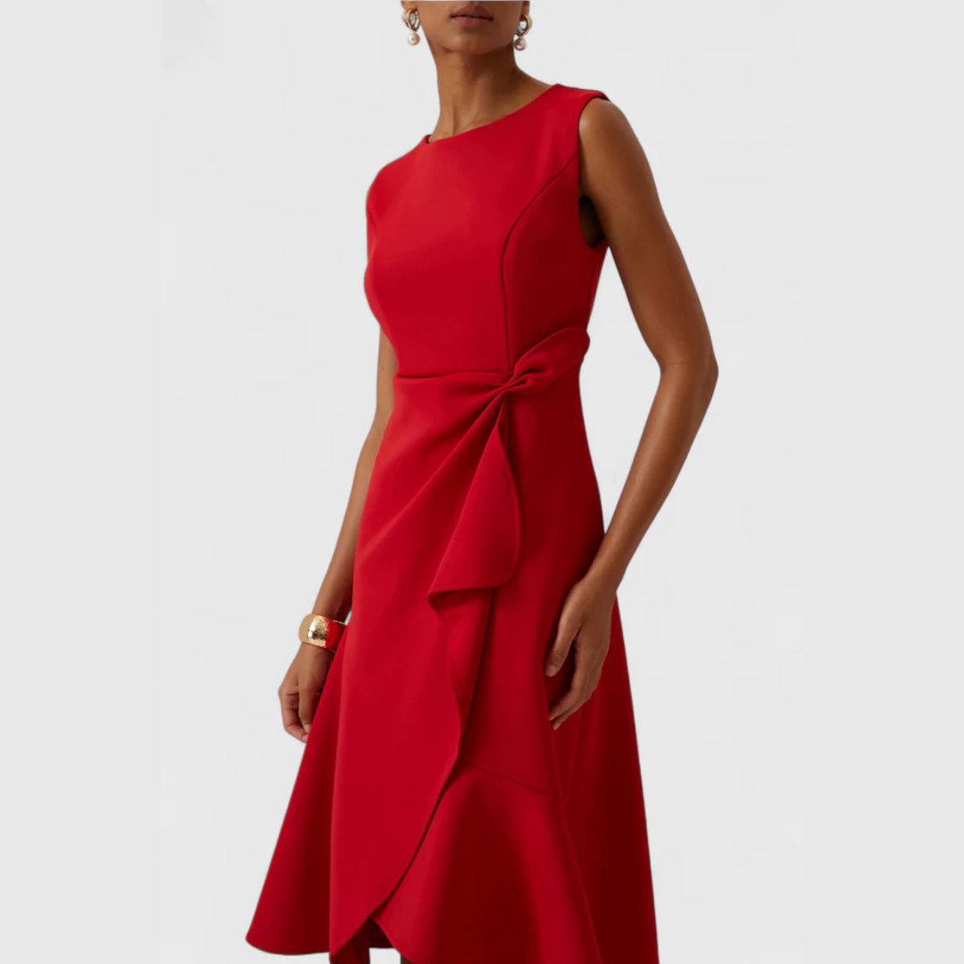 Sheila - Women's Draped Asymmetric Midi Dress