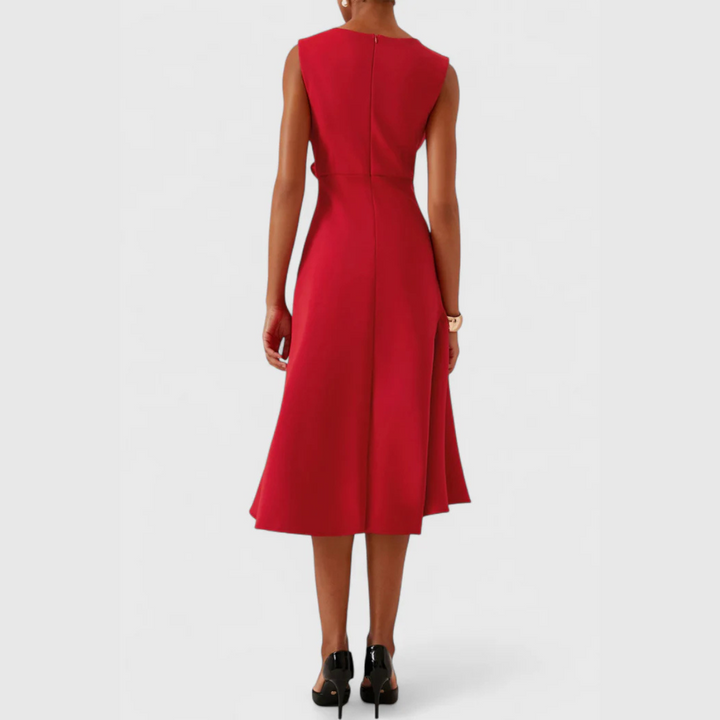 Sheila - Women's Draped Asymmetric Midi Dress