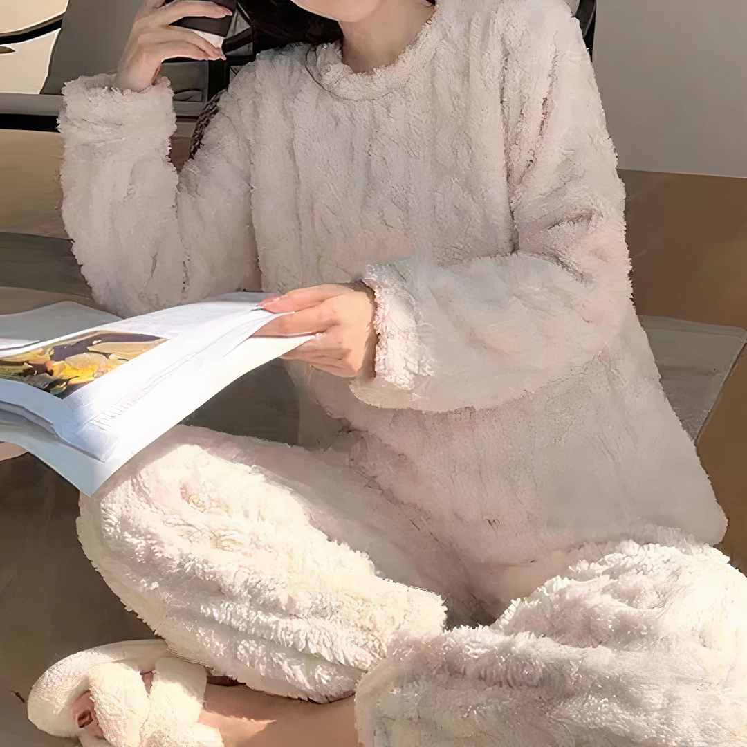 Soft Warm Fleece Pajama Set for Women