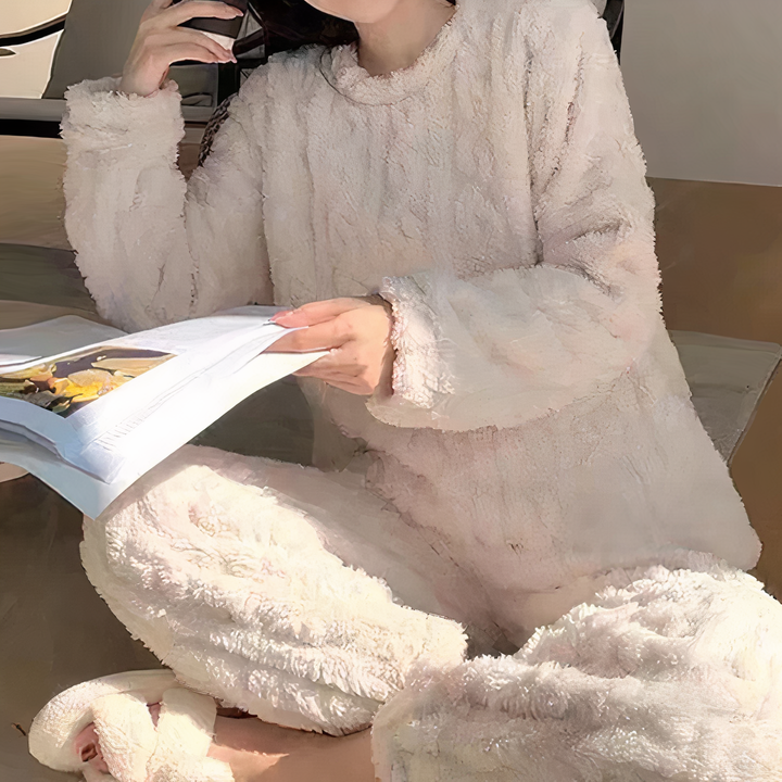 Soft Warm Fleece Pajama Set for Women