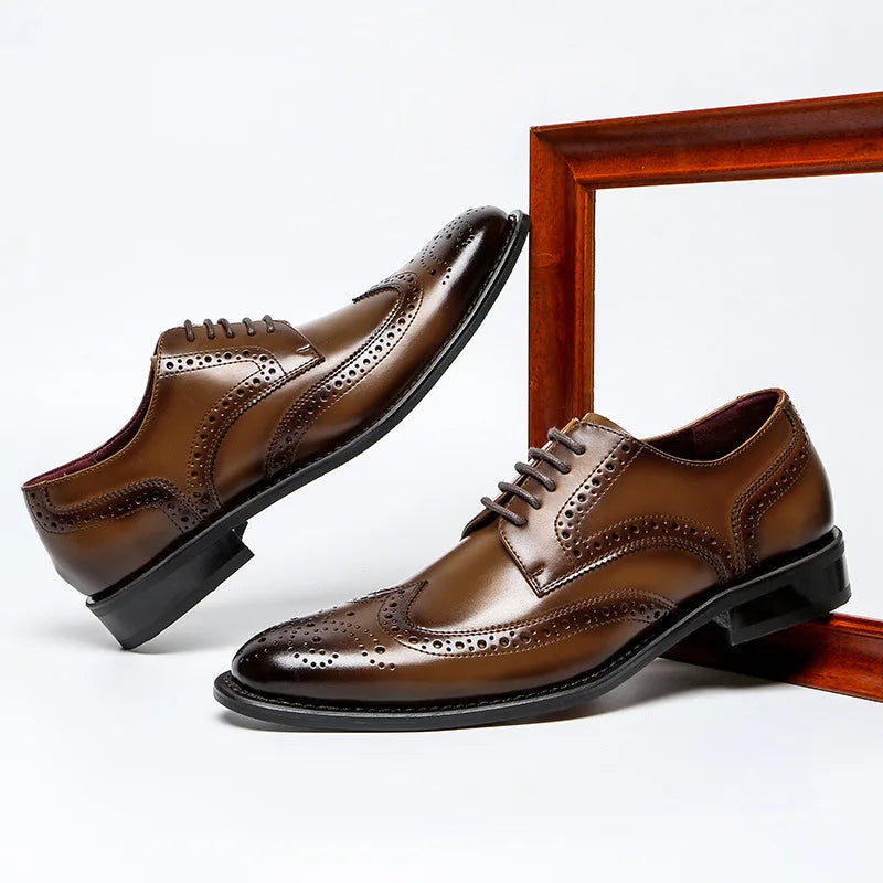 Vicenza Leather Wingtip Brogue Shoes