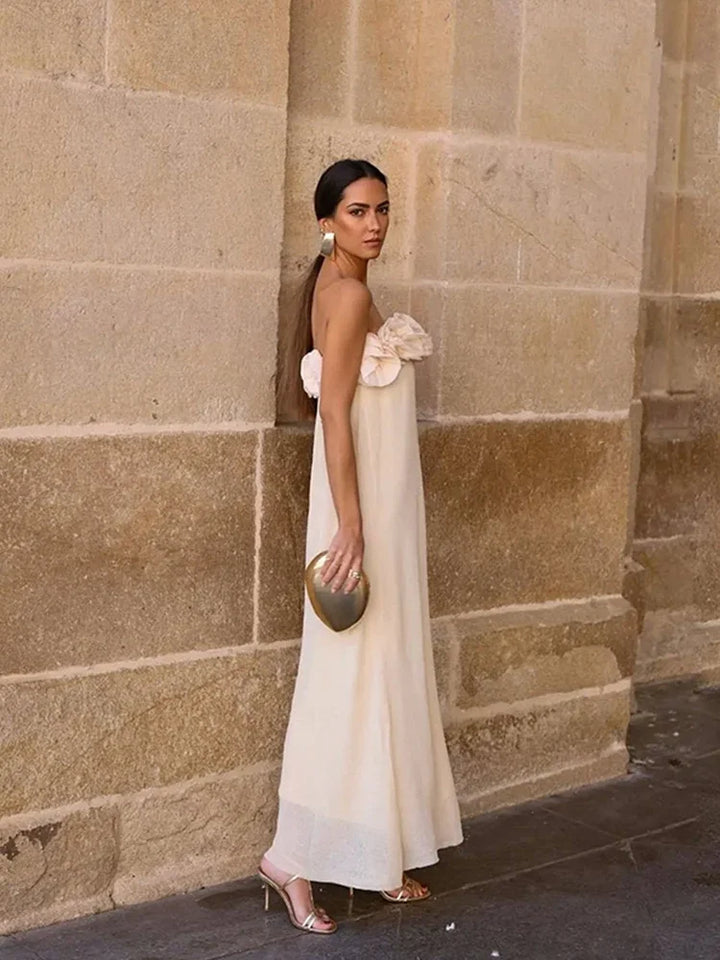 Mackenzie - Elegant Off-Shoulder Floral Maxi Dress