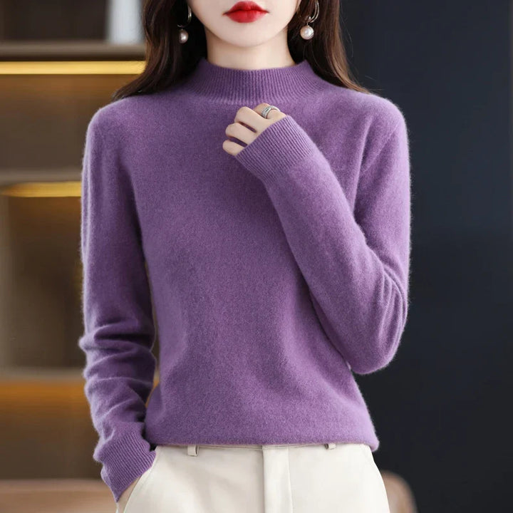 Women's Long Sleeve Knit Jumper with a High Neck
