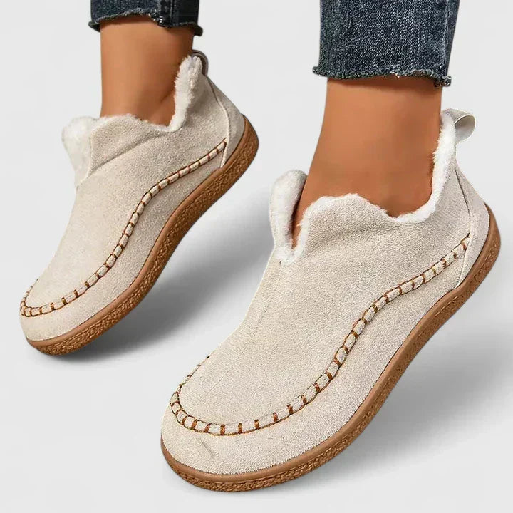 Women's Lined Slip-On Shoes with Moccasin Stitch
