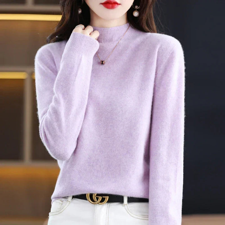 Women's Long Sleeve Knit Jumper with a High Neck