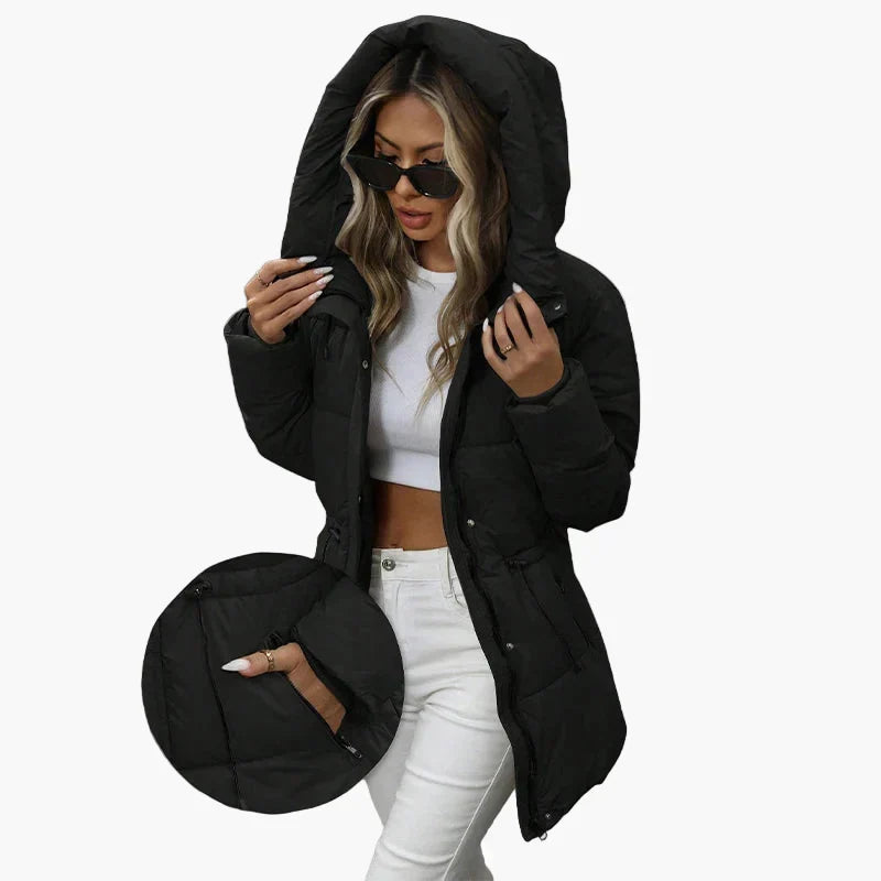 Women's Fitted Quilted Jacket with Hood