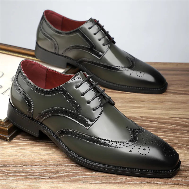 Arc Leather Wingtip Oxford Shoes