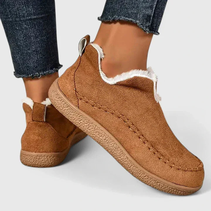 Women's Lined Slip-On Shoes with Moccasin Stitch