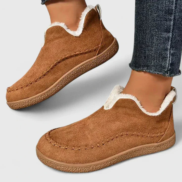 Women's Lined Slip-On Shoes with Moccasin Stitch