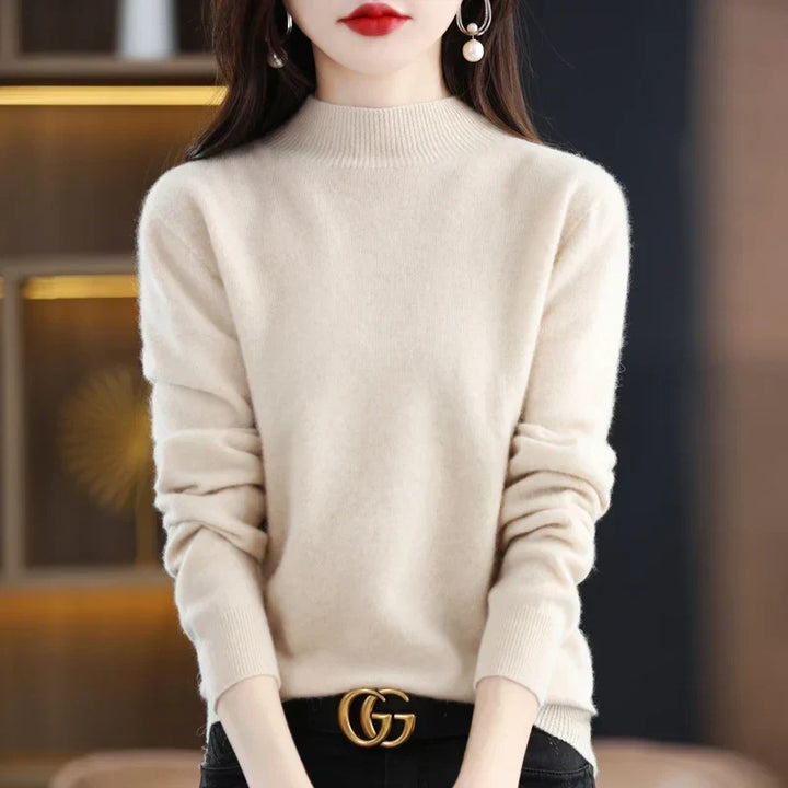 Women's Long Sleeve Knit Jumper with a High Neck