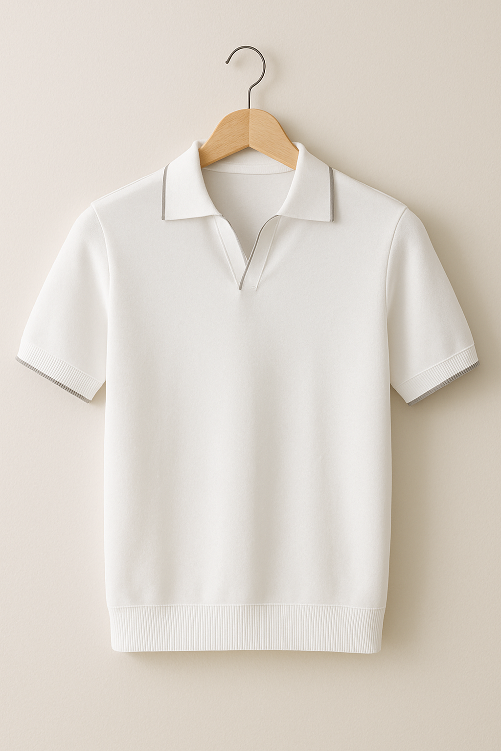 Slim Fit Knit Men’s Polo Shirt with Contrast Trim