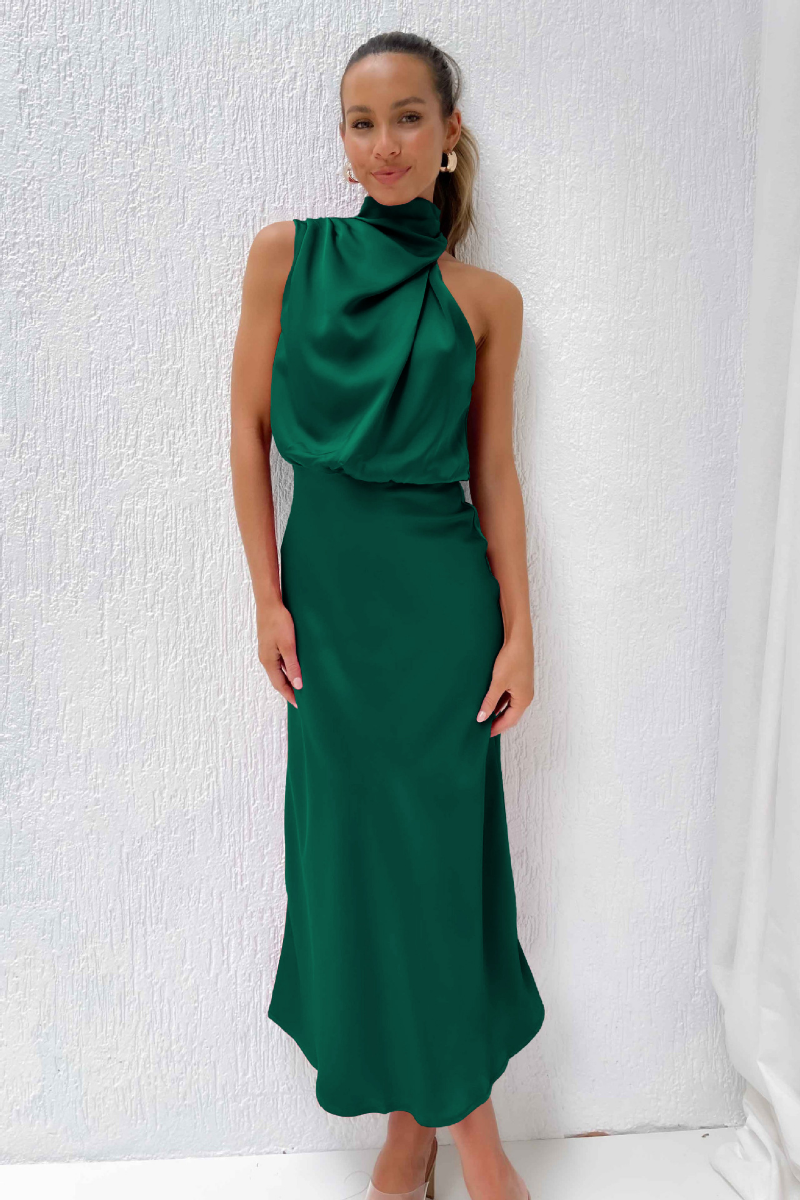 Elegant Asymmetrical Midi Dress for Modern Women