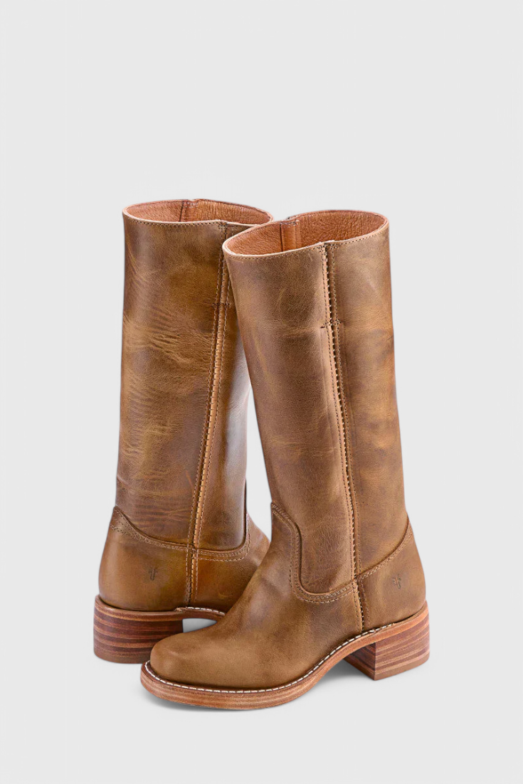 Ella | Women’s Leather Knee-High Boots with Heels