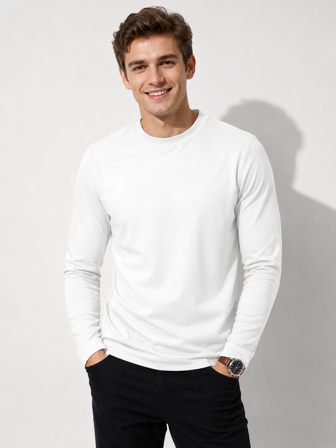 Men's Long-Sleeve Top with Stretch Fit