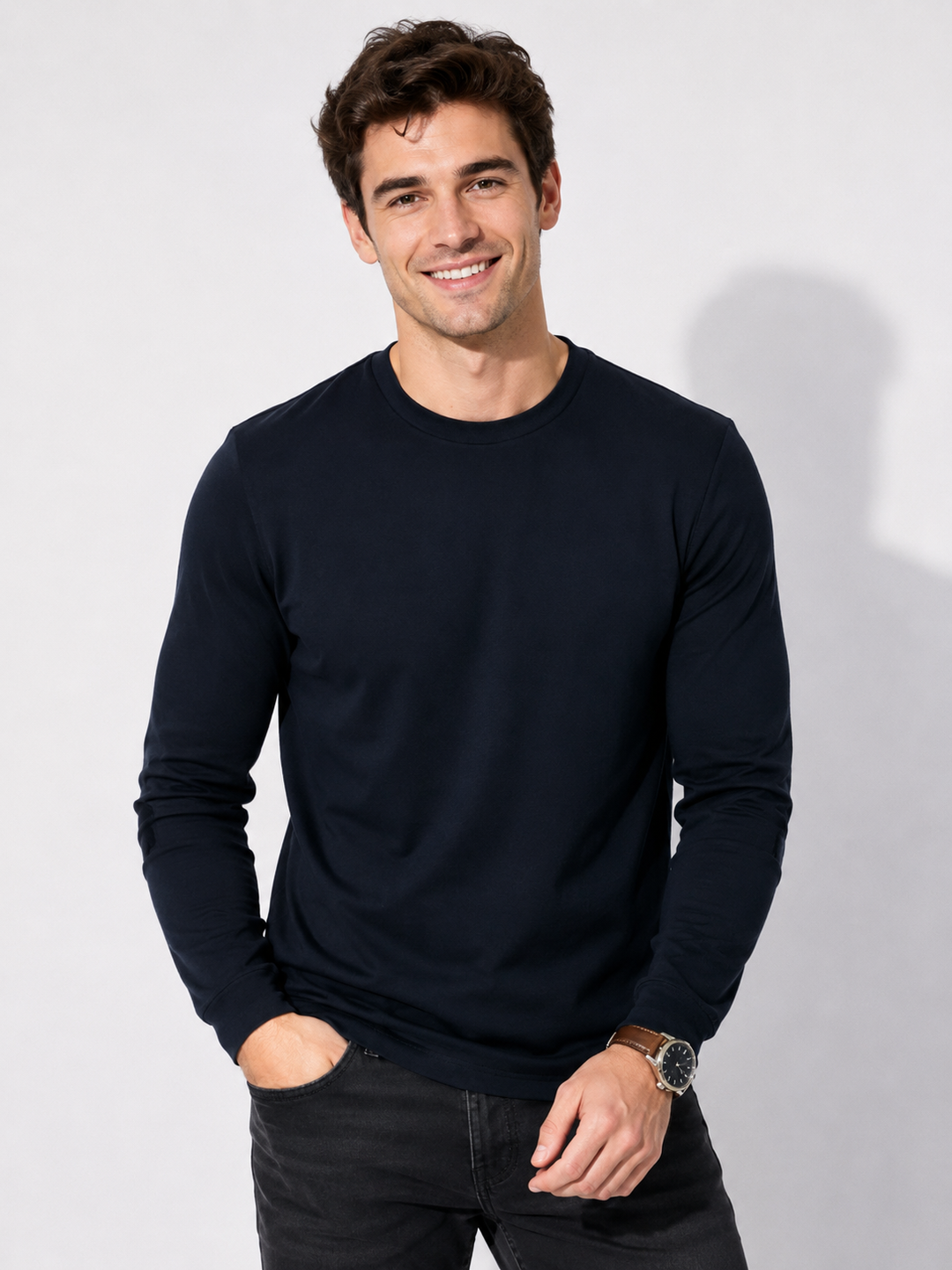 Men's Long-Sleeve Top with Stretch Fit