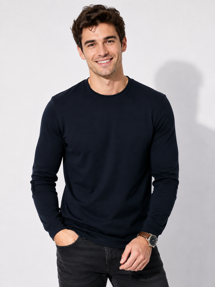 Men's Long-Sleeve Top with Stretch Fit