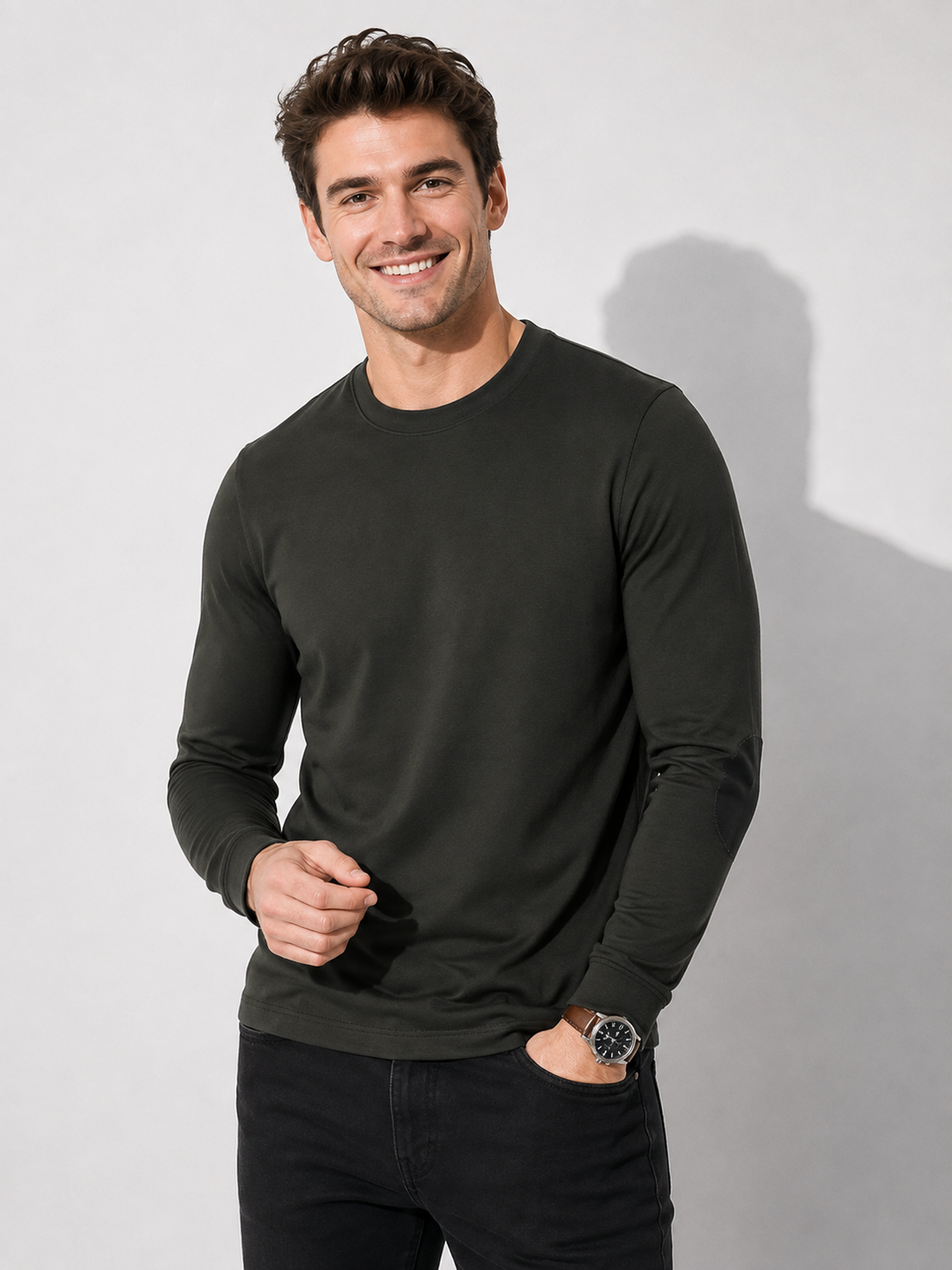 Men's Long-Sleeve Top with Stretch Fit