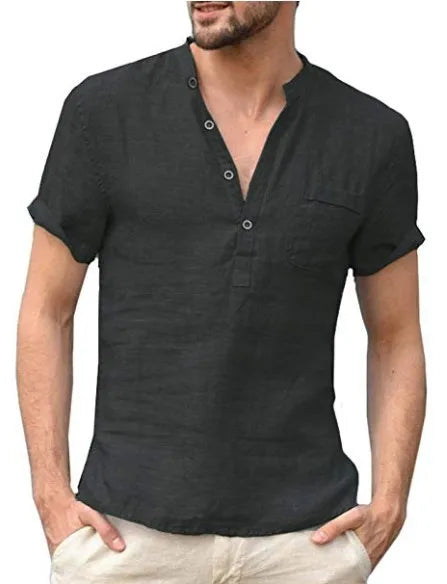 Men's Short Sleeve Linen Shirt