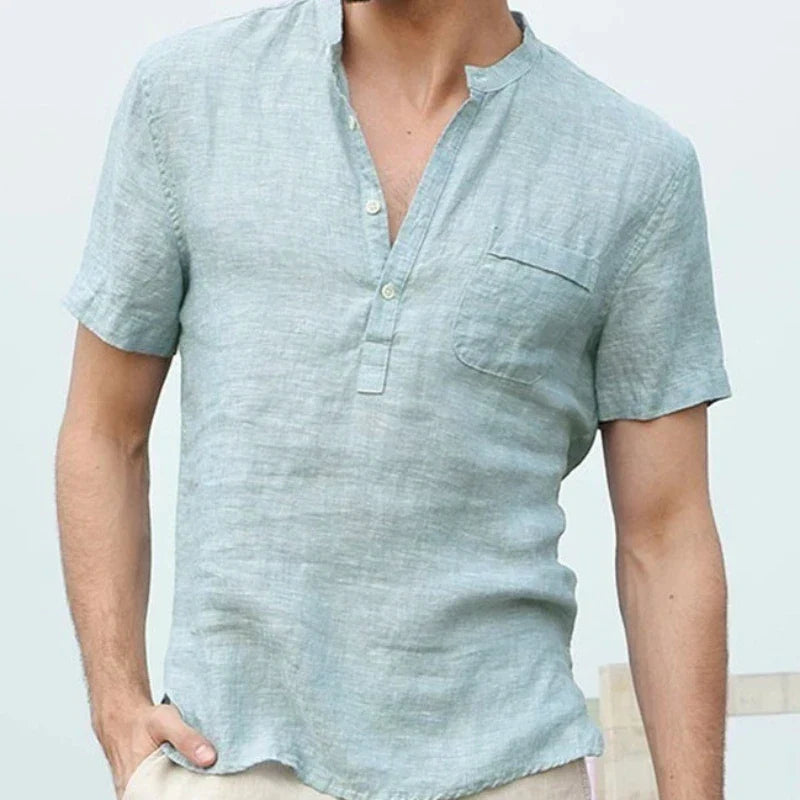Men's Short Sleeve Linen Shirt