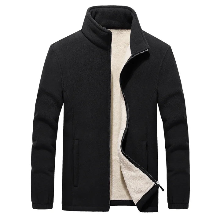 Men's Lined Zip Jacket with Stand Collar