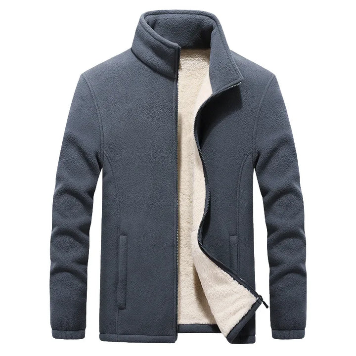 Men's Lined Zip Jacket with Stand Collar