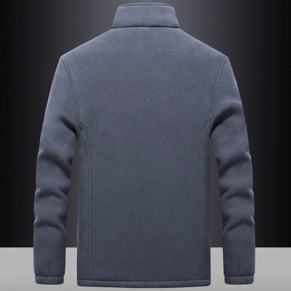 Men's Lined Zip Jacket with Stand Collar
