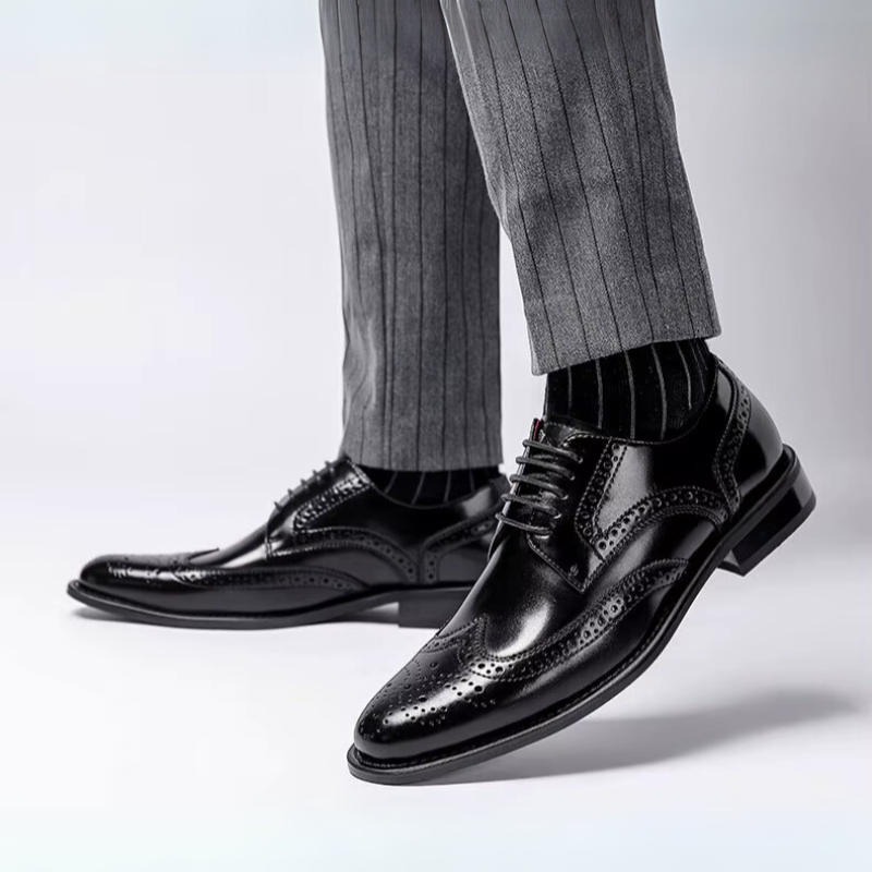 Vicenza Leather Wingtip Brogue Shoes