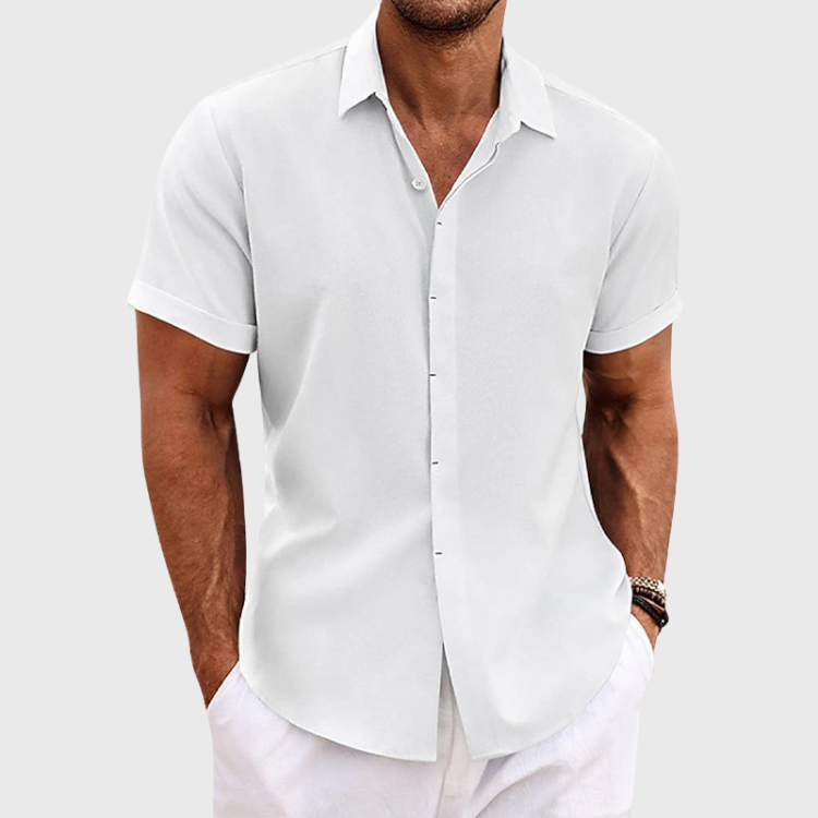 Oliver | Short-sleeved shirt made of cotton and linen