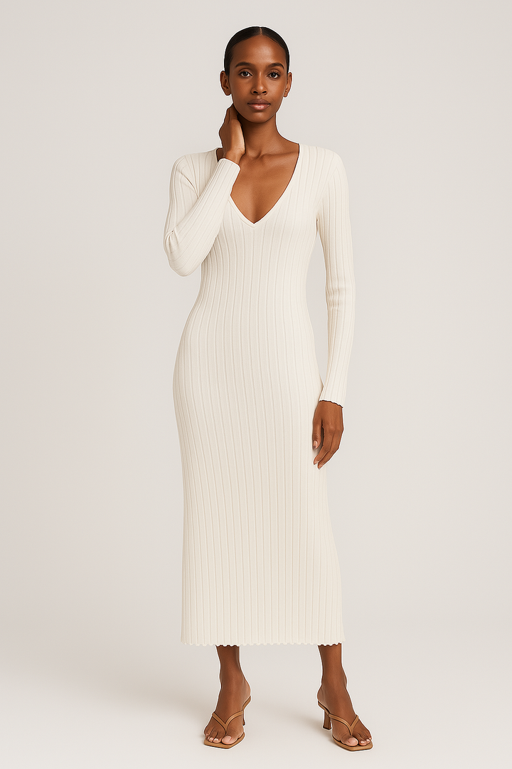 Women's Ribbed Knit Sweater Dress