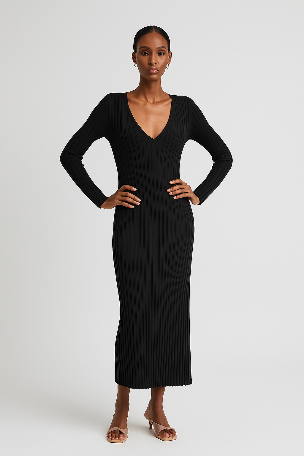 Women's Ribbed Knit Sweater Dress