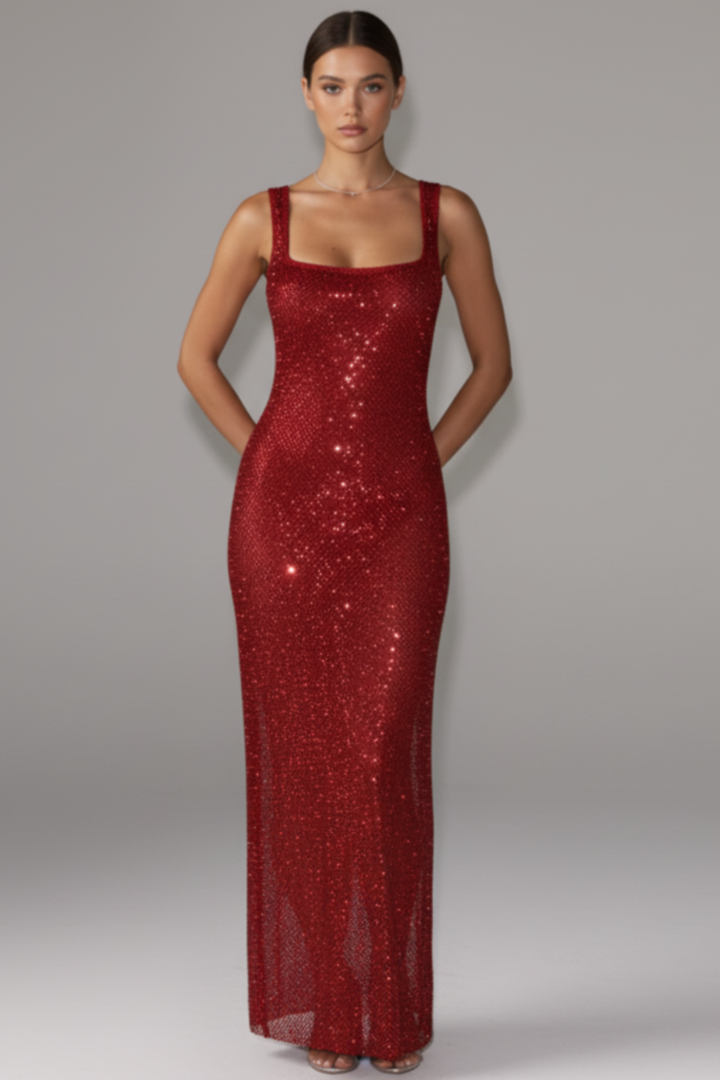 Women’s Sequin Backless Sparkly Party Maxi Dress