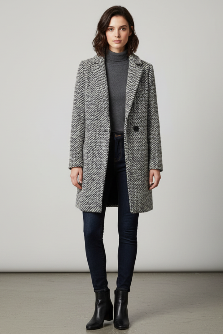Women’s Winter Wool Blend Coat Single Breasted Smart Long Overcoat