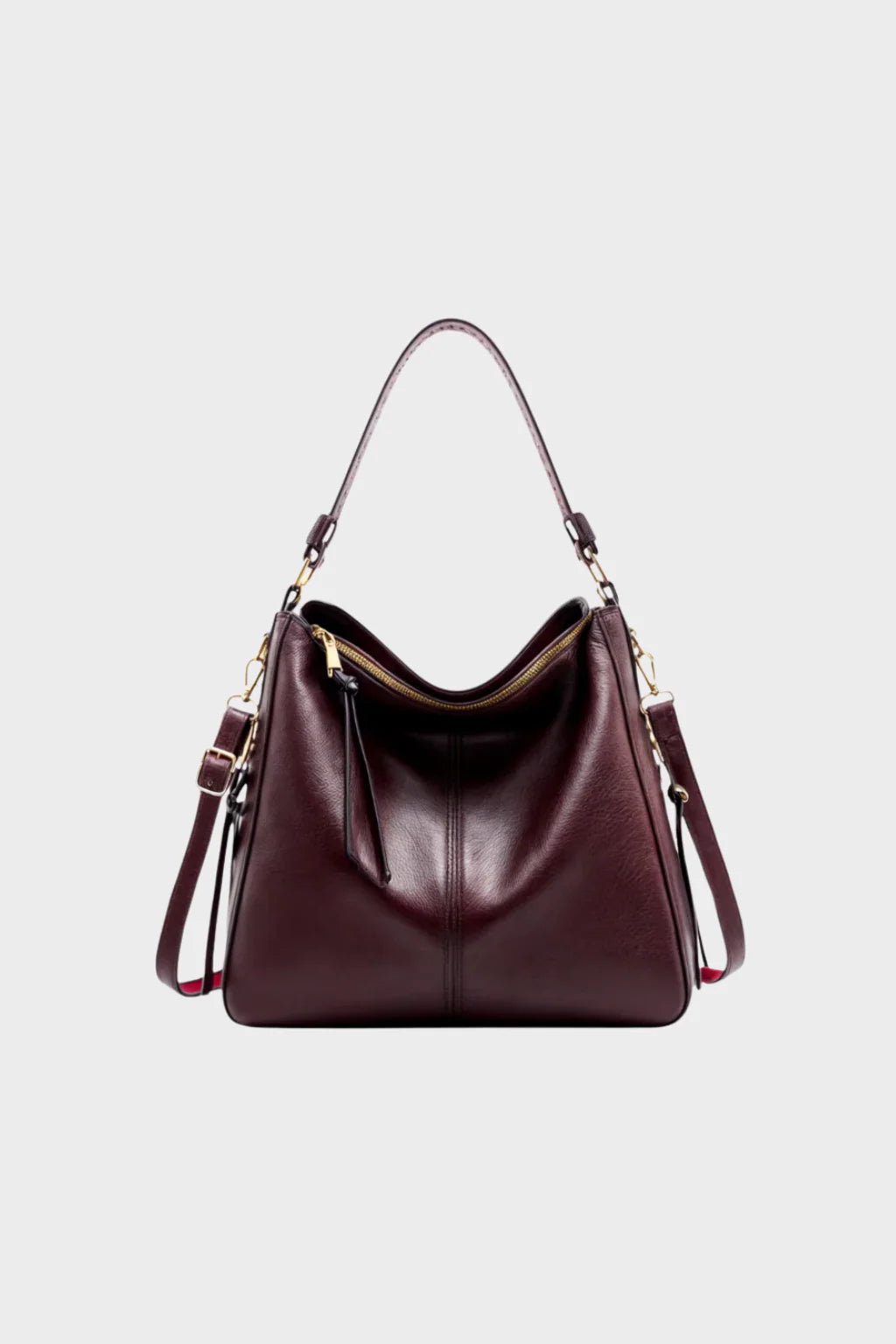 Women’s Leather Look Shoulder Bag Large Casual Tote Handbag with Crossbody Strap