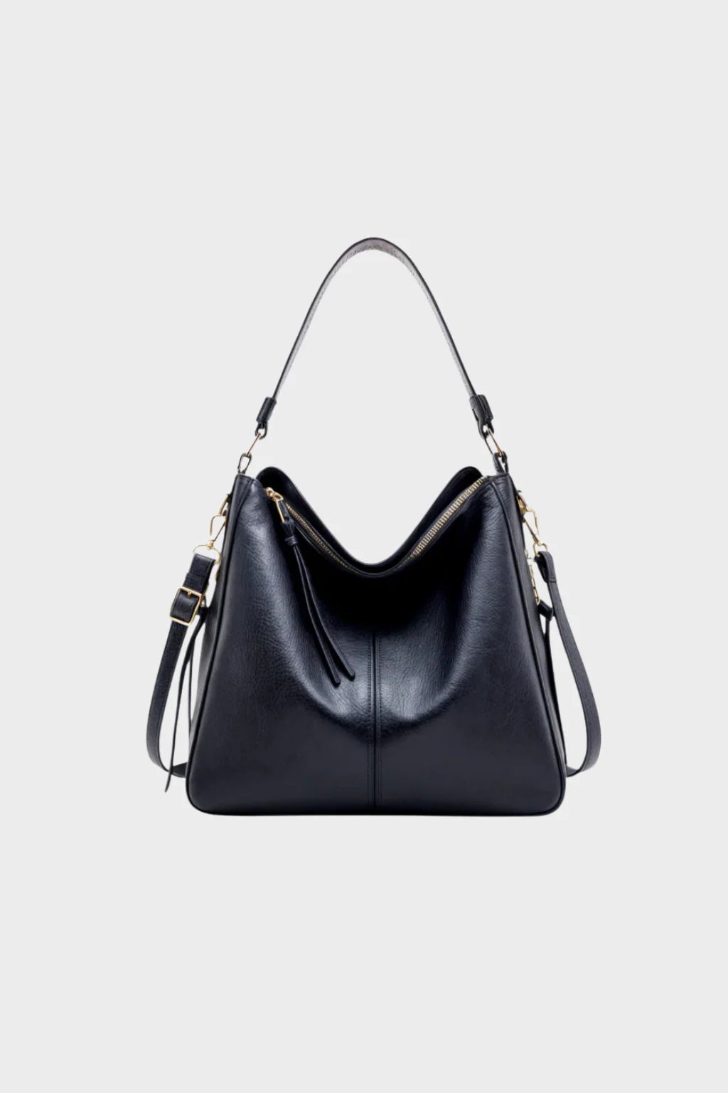 Women’s Leather Look Shoulder Bag Large Casual Tote Handbag with Crossbody Strap