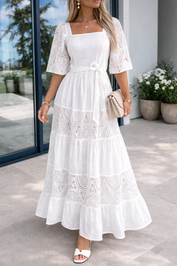 Women's Maxi Dress Square Neck