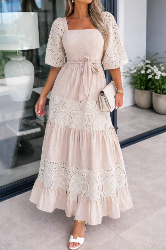 Women's Maxi Dress Square Neck