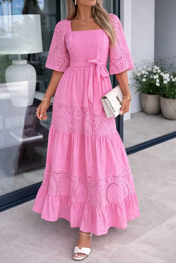 Women's Maxi Dress Square Neck
