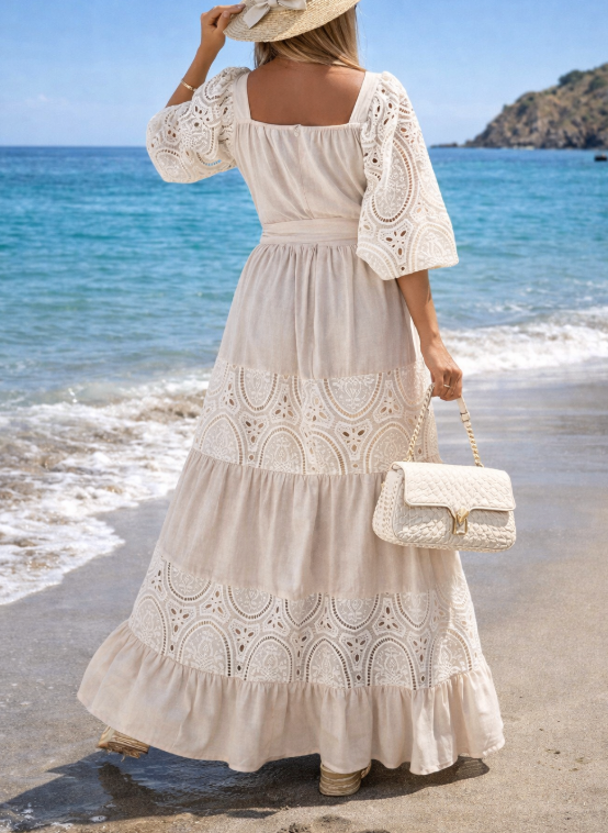 Women's Maxi Dress Square Neck
