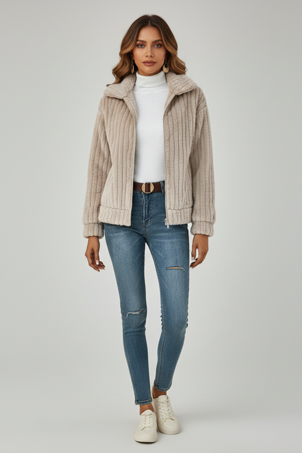 Women’s Plush Fleece Jacket for Everyday Comfort