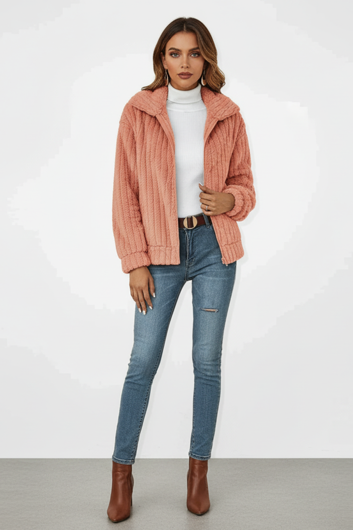Women’s Plush Fleece Jacket for Everyday Comfort