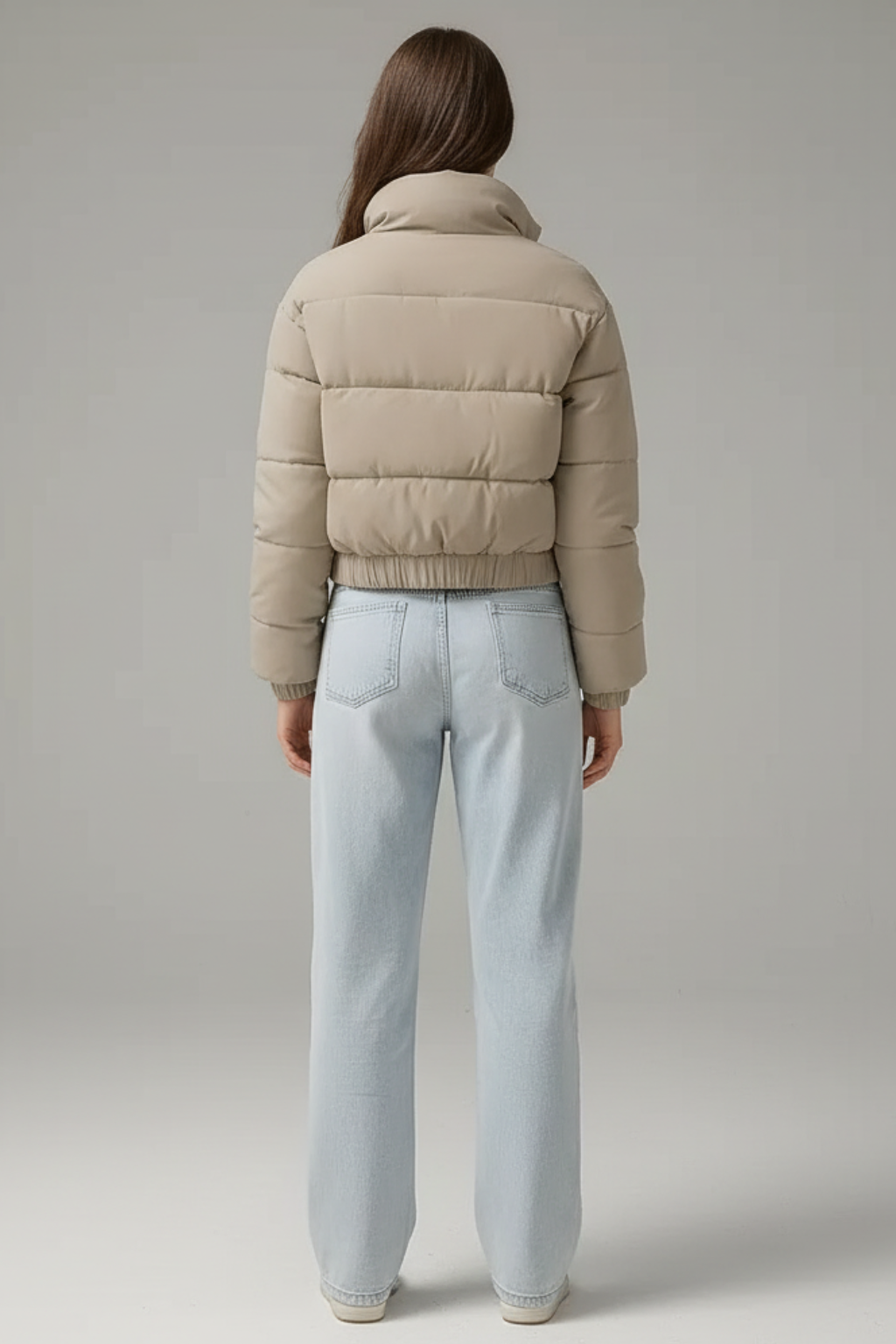 Women’s Cropped Puffer Jacket Warm Padded Short Winter Coat