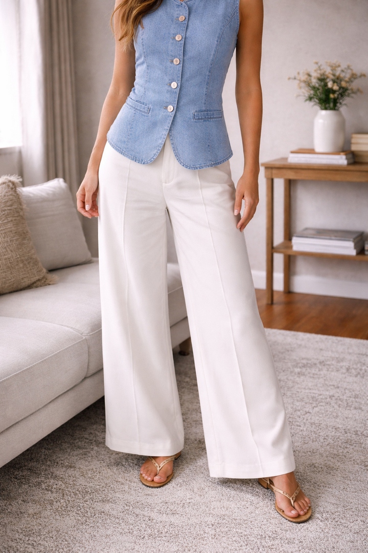 Women's Vest Sleeveless Buttoned Ribbed